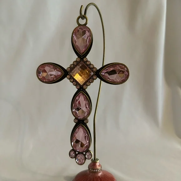 Kirkland Signature Pink and Gold Cross Ornament w/ Pink Stand - Picture 14 of 16